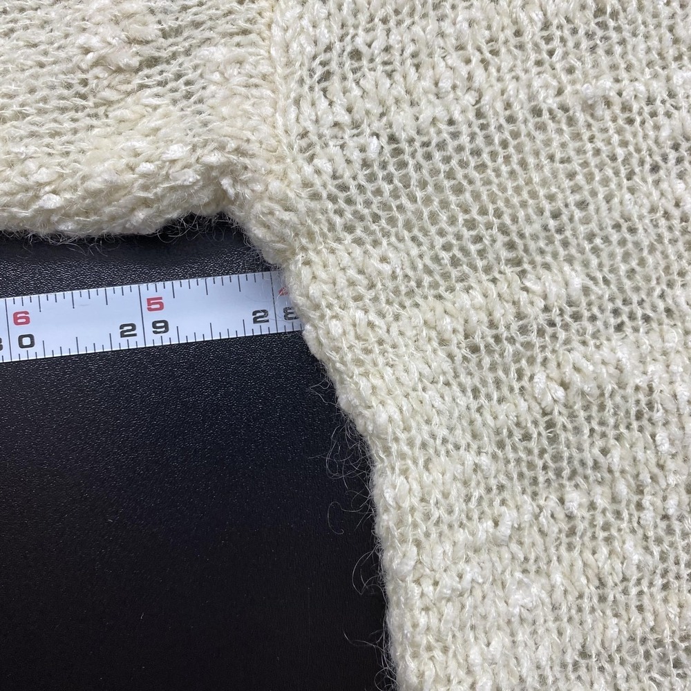 Eileen Fisher Sweater Womens 3X Cream Mohair Blend Open Knit Crewneck Pullover - Picture 7 of 11